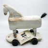 CHEVAL DE BOIS BLANC, SUR ROULETTES – Image 2